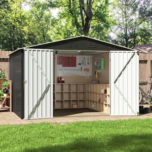 10 ft. W x 8 ft. D Metal Outdoor Storage Shed with Lockable Doors and Vents (80 sq. ft.)