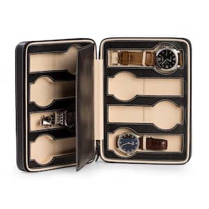 Black Leather 8-Watch Storage / Travel Case