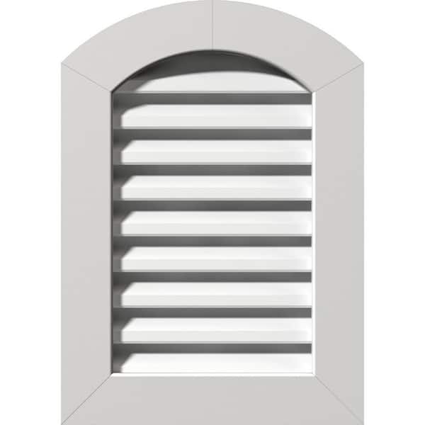 Ekena Millwork 12 in. x 18 in. Arch Top Gable Vent Functional with Flat Trim Frame