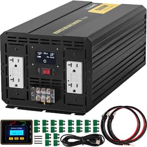 Car Power Converter 5000-Watt Modified Sine Wave Inverter DC 12-Volt to AC 110-Volt with LCD Display Remote Control