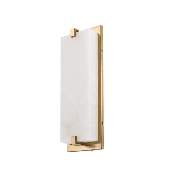 panish Marble 18.6 in. 1 Light Gold LED Vanity Light with Dimmable Feature