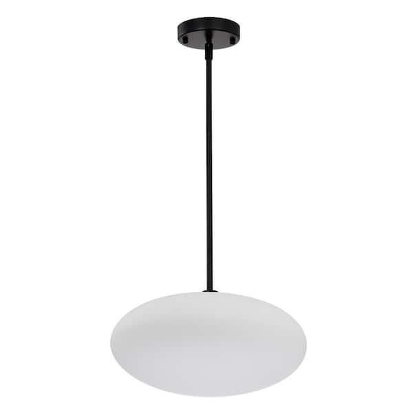 Livia 13.8 in. 1-Light Indoor Matte Black Finish Pendant Light