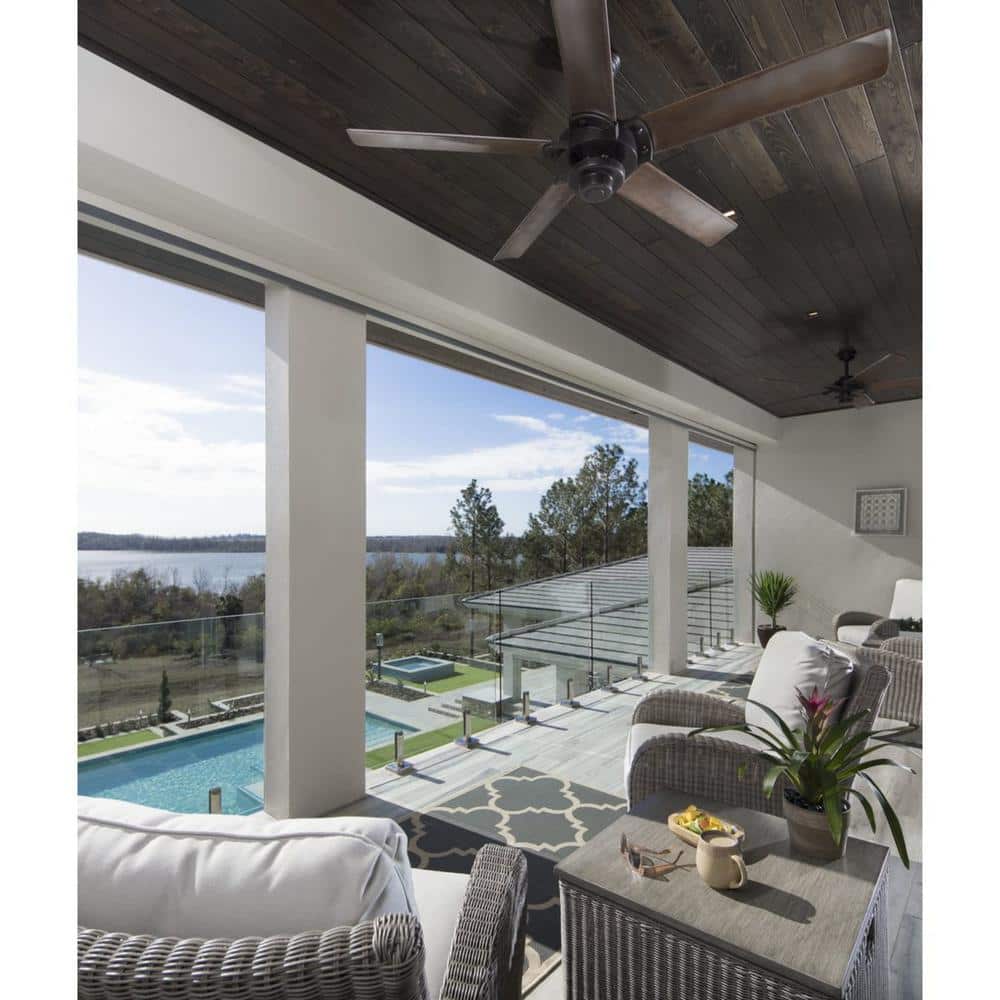 Ellwood 68" Antique Bronze Ceiling Fan with Walnut Blades