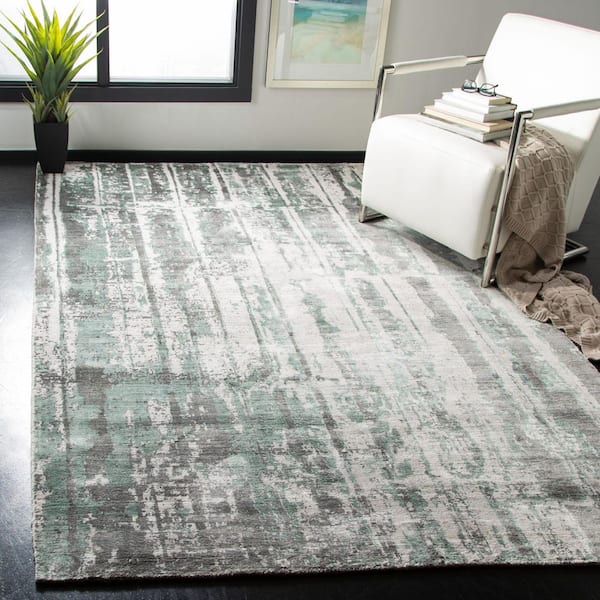 Mirage 6 ft. x 9 ft. Silver/Gray Distressed Striped Area Rug