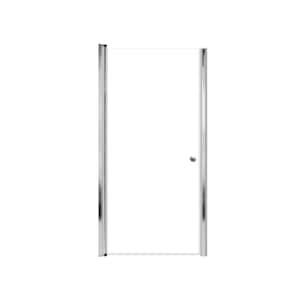 Lyna 33 in. W x 70 in. H Pivot Frameless Shower Door in Polished Chrome with Clear Glass