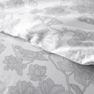 Legends Hotel Etched Floral Gray Sateen Duvet Cover