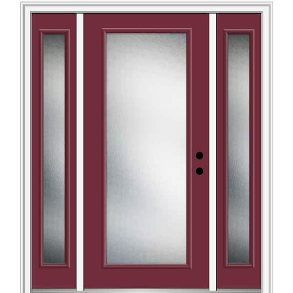 MMI Door 68.5 in. x 81.75 in. Micro Granite Left-Hand Inswing Full Lite Decorative Painted Fiberglass Smooth Prehung Front Door