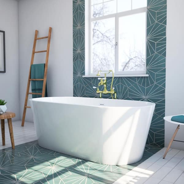 Havana 67 in. x 32 in. Acrylic Freestanding Flatbottom Bathtub in White