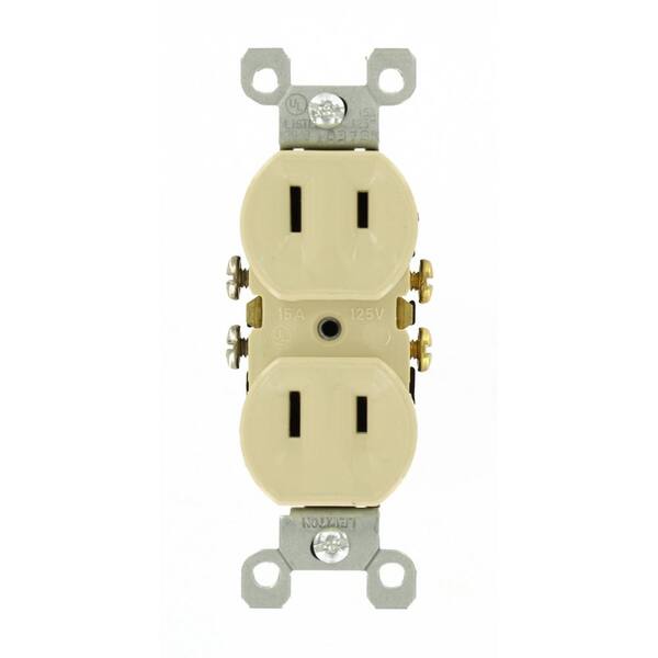 2-Prong Plug Duplex Outlet Ivory  Leviton 00223-00I Receptacle CASE OF 20 