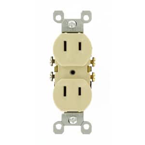 15 Amp 2-Wire Duplex Outlet, Ivory