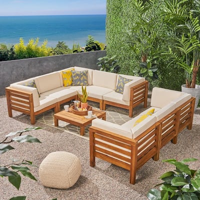Teak Outdoor Sectionals Lounge Furniture The Home Depot Teak Outdoor Sectionals, Wooden Outdoor Furniture