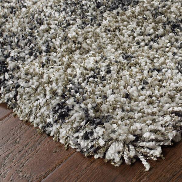 Hazel Grey/Charcoal 4 ft. x 6 ft. Abstract Shag Area Rug