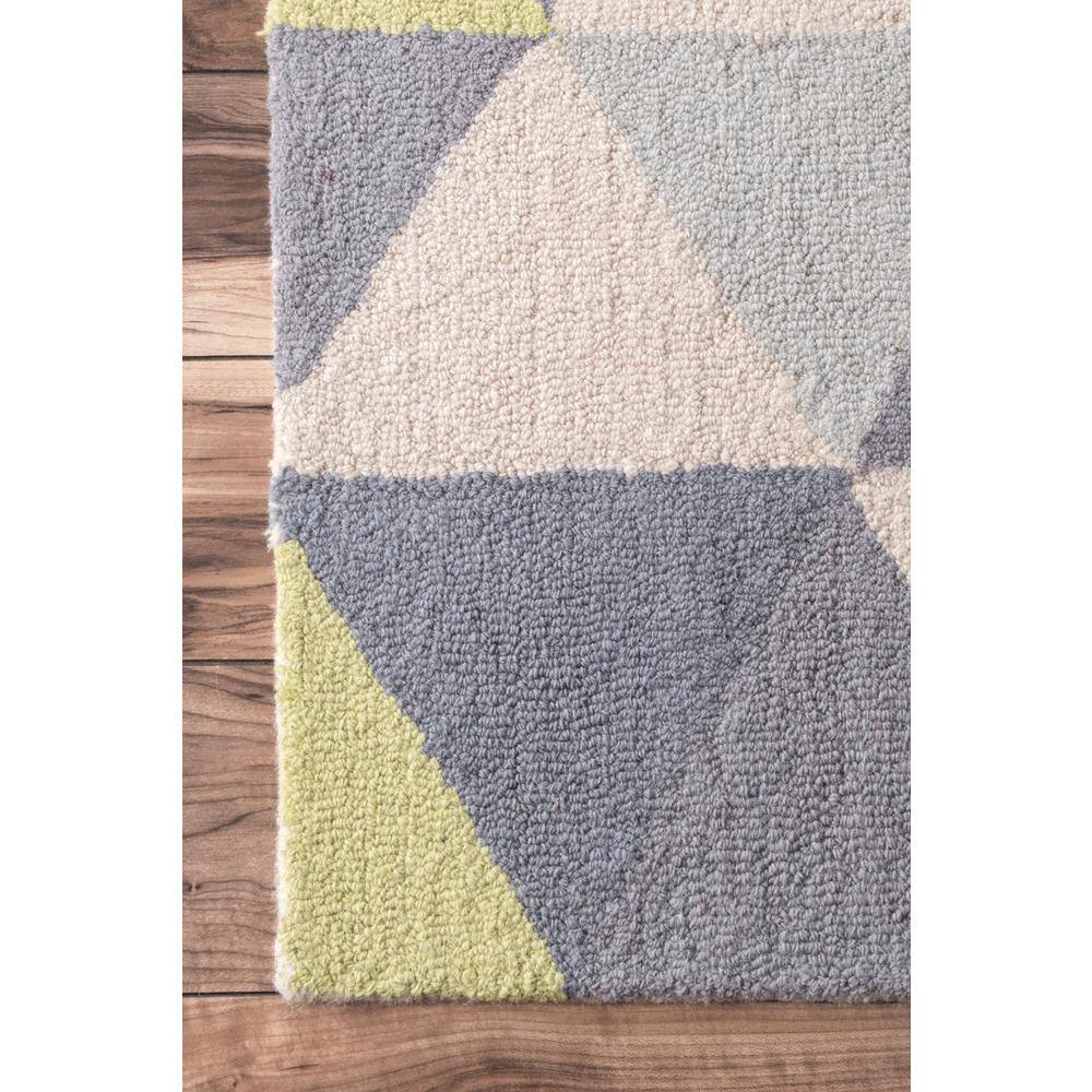 Handmade Geometric Green Wool 3' x 5' Area Rug
