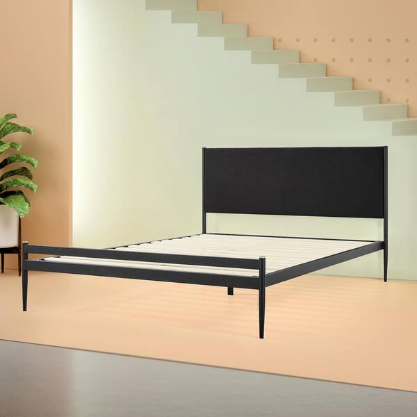 Zinus Clarrisa Black King Upholstered, Zinus Modern Studio 14 Inch Platform 1500h Metal Bed Frame