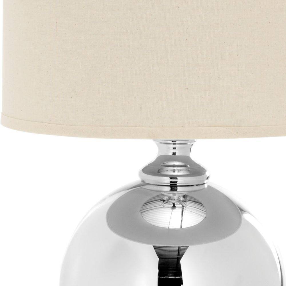 Icott Silver Mercury Glass Table Lamp with Cotton Shade