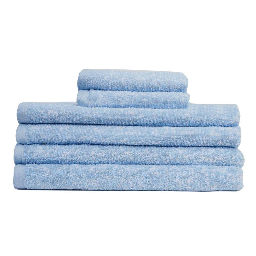 Lintex London 6Piece Med Blue 100 Cotton Bath Towel Set 889875 The