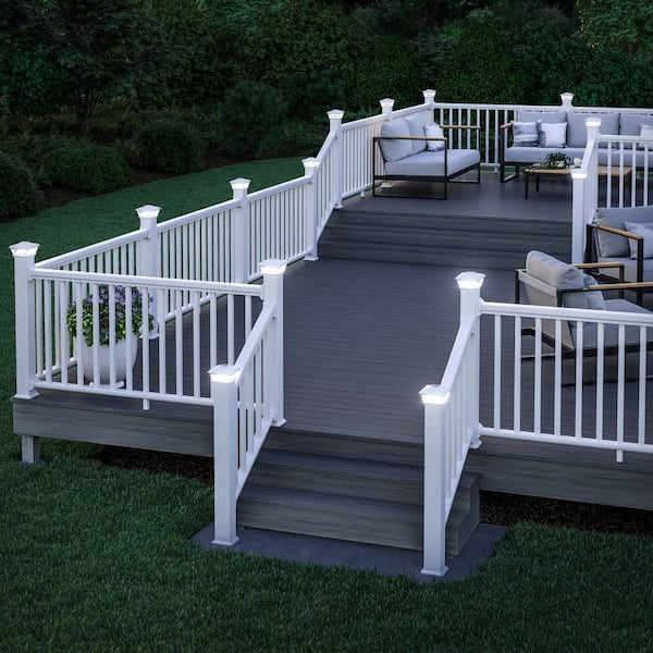 Deckorators 4 in. x 4 in. White Plastic Solar VersaCap 141771