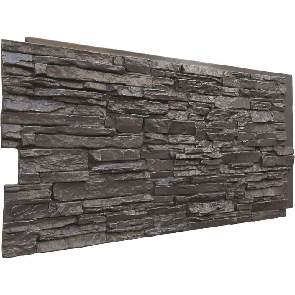 Slate Gray Faux Stone Siding Panel for Interior/Exterior