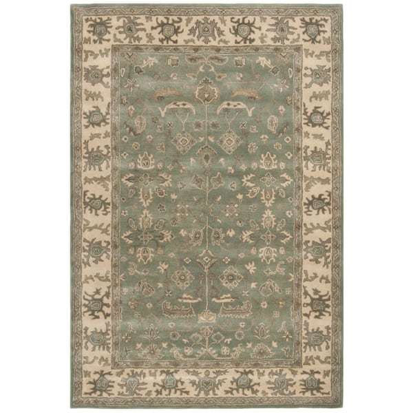 SAFAVIEH Royalty Slate/Cream 8 ft. x 10 ft. Border Area Rug