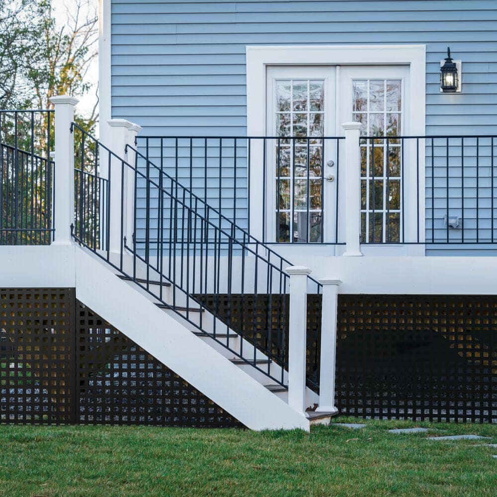 Freedom 4 ft. x 8 ft. Black Privacy Vinyl Lattice Panel