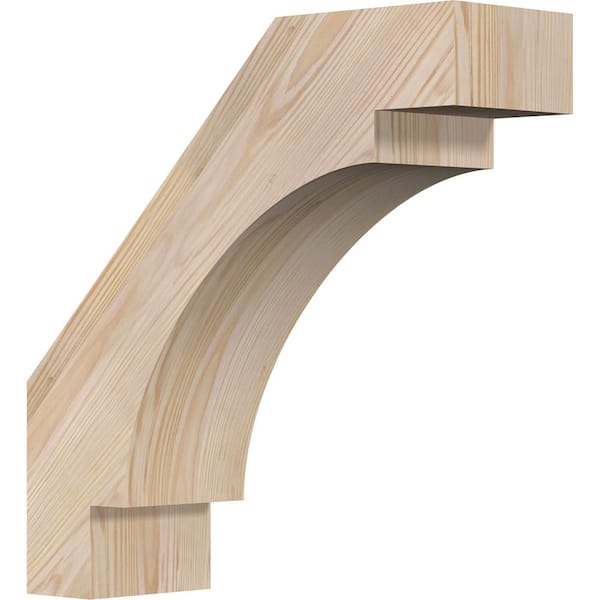 Ekena Millwork 5 1/2"W x 18"D x 18"H Merced Smooth Knee Brace, Douglas Fir