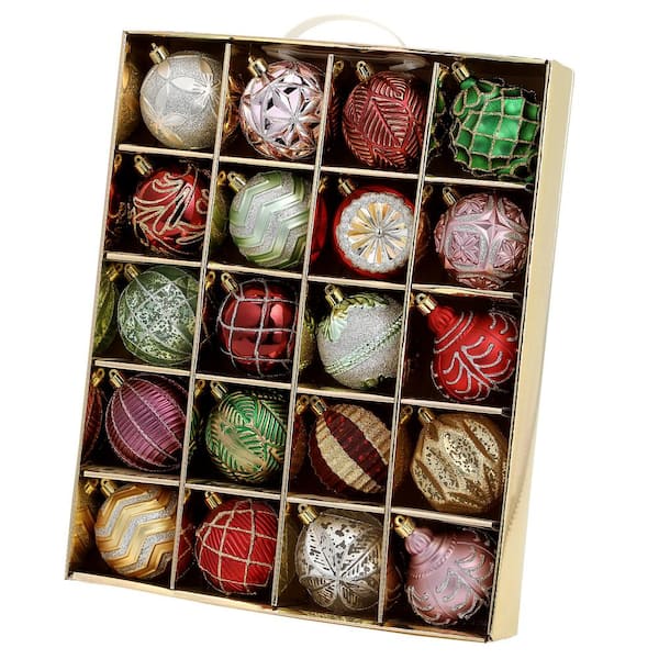 Home Accents Holiday - Warm Tidings 80mm Assorted Ornament Set (20-Count)