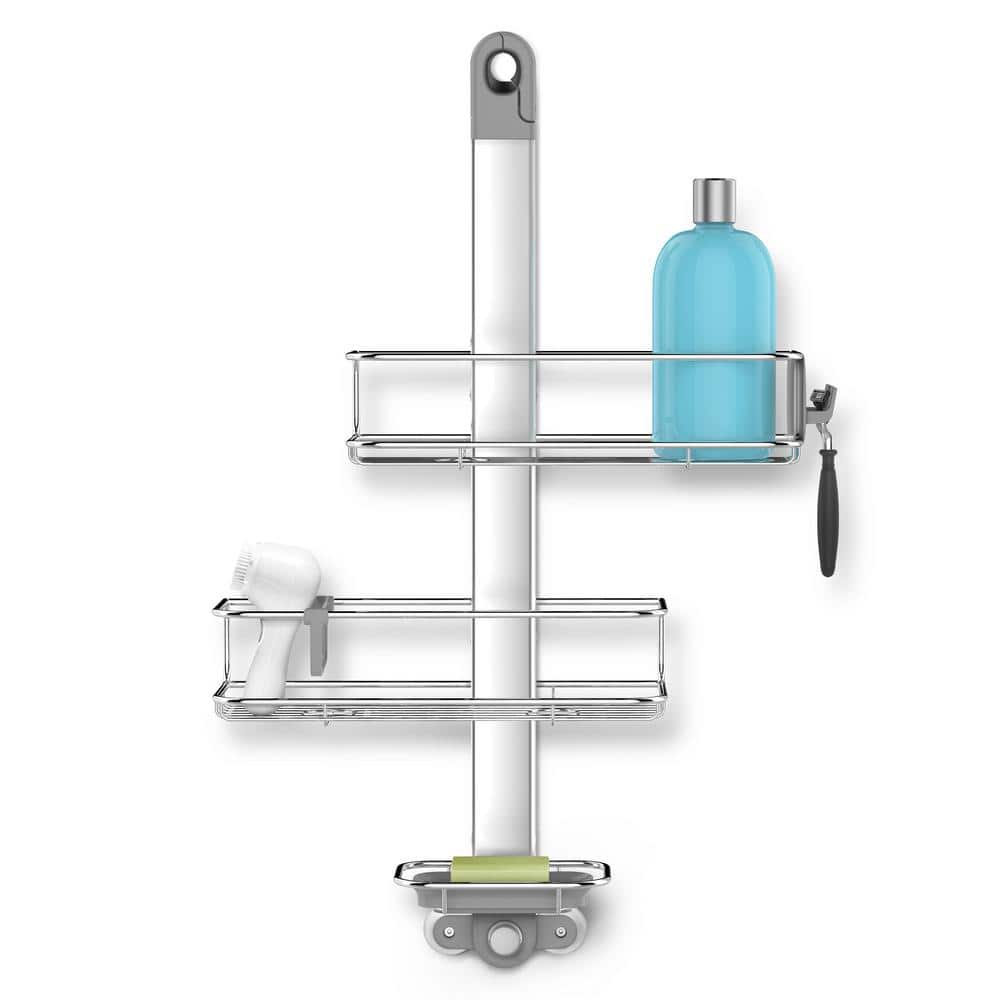Thideewiz 3 Pack Adhesive Hanging Shower Caddy, Stainless Steel Bathroom Shower Organizer, Polished Silver Shower Shelves, Rustproof Shower Racks