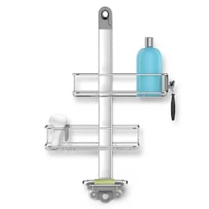 3-Tier Adjustable Shower Caddy in Aluminum and Stainless Steel