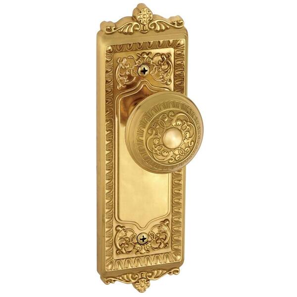 Grandeur Windsor Polished Brass Plate with Double Dummy Knob