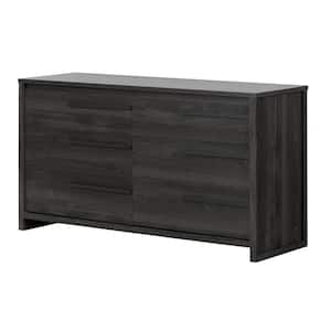 Lensky Gray Oak 6-Drawers 58.5 in. Chest of Drawers
