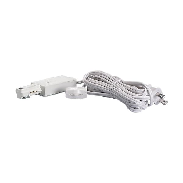 Track lighting lightweight architectural white cord & plug 3-wire H-style  single circuit