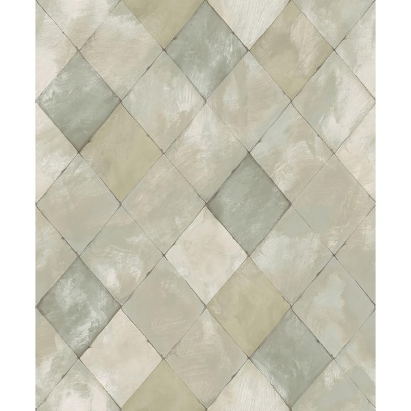 Unbranded Beige/Gray Kitchen Recipes Diamond Tile Effect Wallpaper