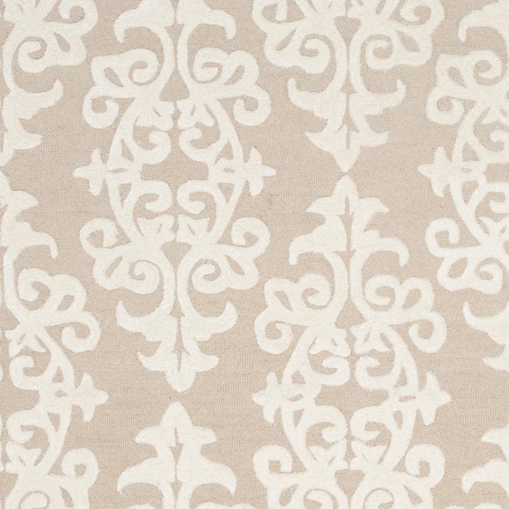 Ivory Elegance 8' x 10' Hand-Tufted Wool and Viscose Area Rug