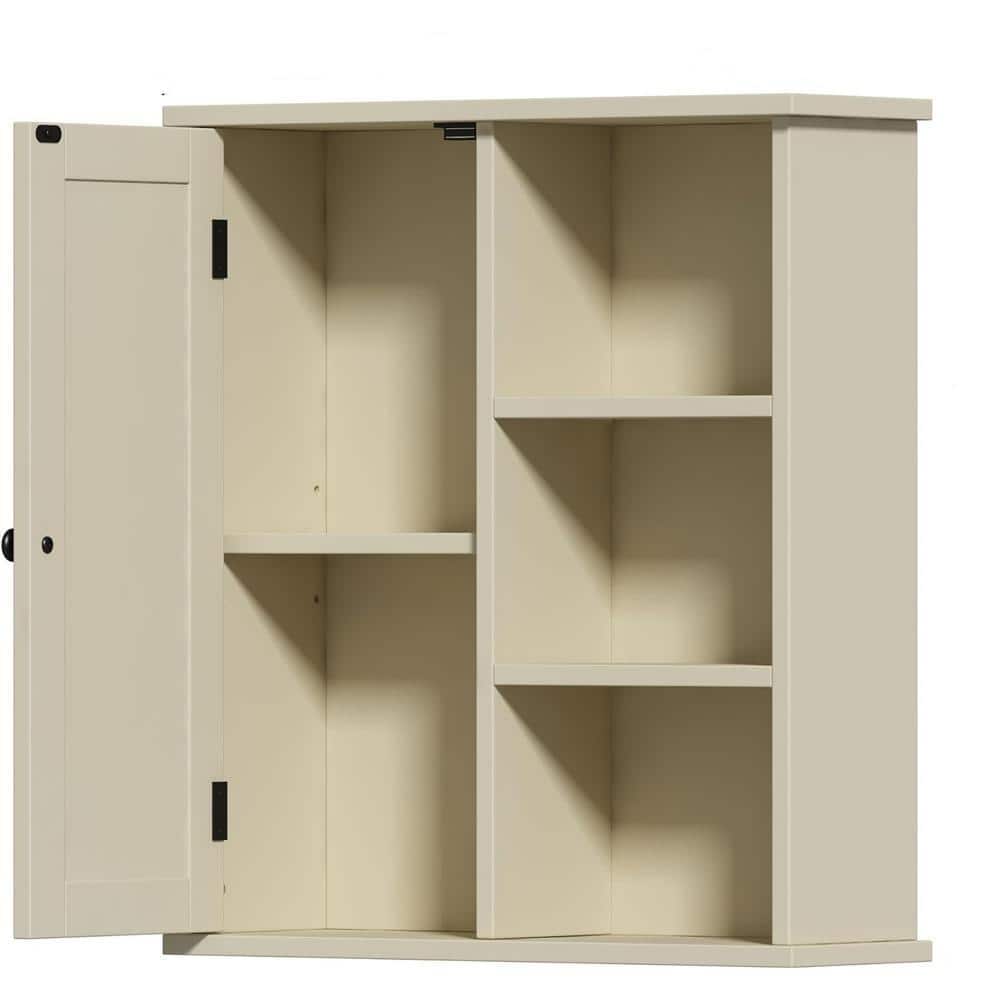 21.5 in. W x 6.3 in. D Yellow Decorative Wall Shelf, Bathroom Wall Cabinet