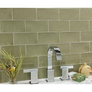 Catalina Kale 3 in. x 6 in. Polished Ceramic Subway Wall Tile (5.38 sq.ft./case)