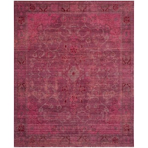 Valencia Red 5 ft. x 8 ft. Border Distressed Area Rug