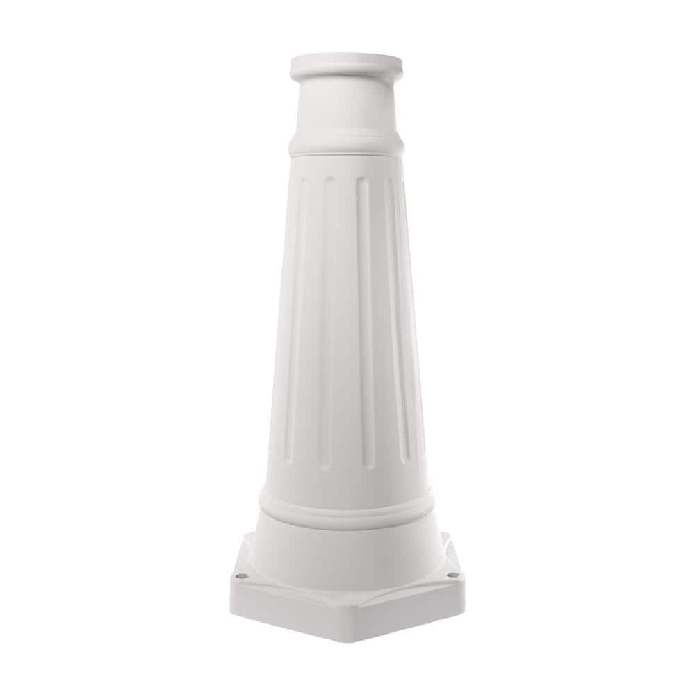 Elegant White Cast Aluminum Outdoor Lamp Post, 79 Inches Tall