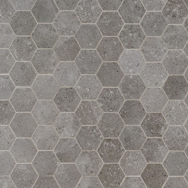 Ivy Hill Tile Iris Hex Fossil 11.22 in. x 13.18 in. Matte Porcelain ...