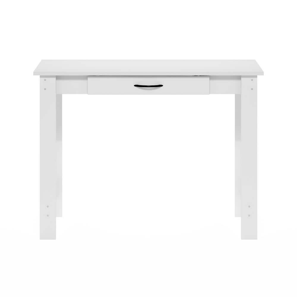 White Wood Corner Writing Desk with Drawer
