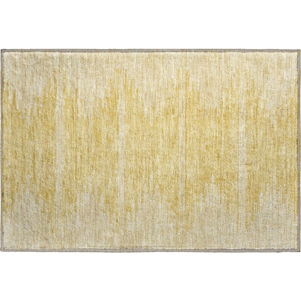 Addison Rugs Mayfield Premium Machine Washable Indoor/Outdoor Geometric AMF647 Gold 1 ft. 8 in. x 2 ft. 6 in. Area Rug