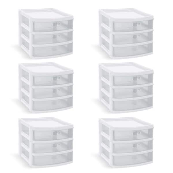 Sterilite 16-Pack White Stackable Storage Drawer 10.25-in H x