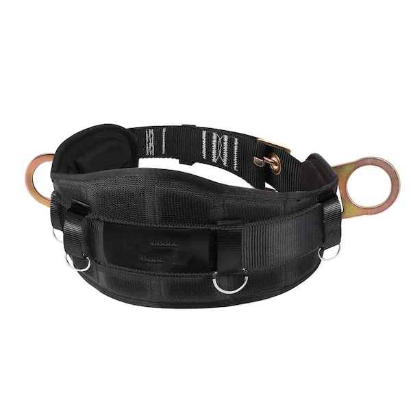 Adjustable Safety Harness Climbing Belt Black Fall Protection for Men with Ergonomic Pad and D-Rings 5000 lbs Capacity