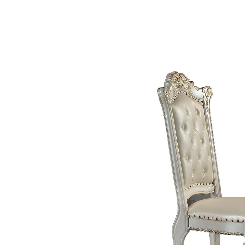 Vendome White and Gold Upholstered Wood Side Chair