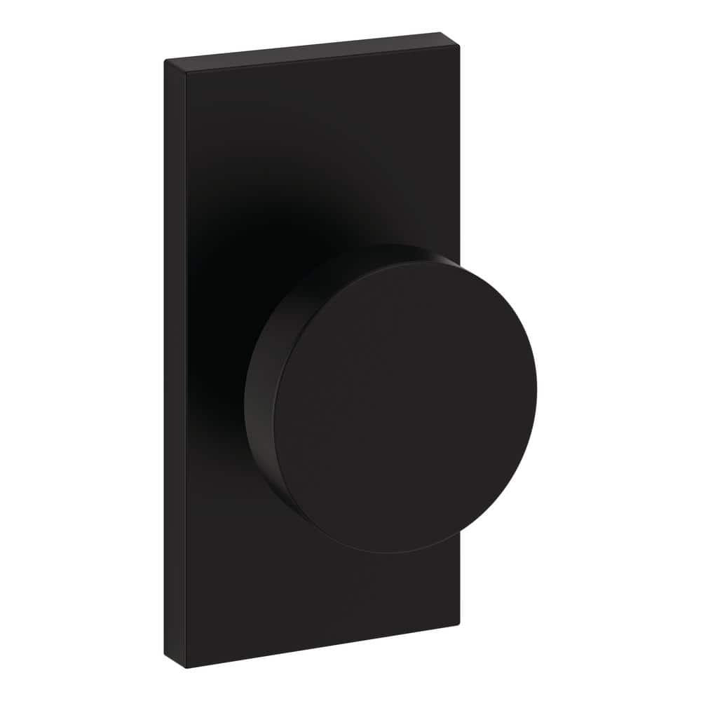 Baldwin Contemporary Satin Black Hall/Closet Door Knob with 5 in. Rose