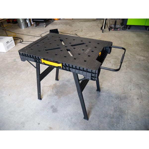33 in. H Plastic Folding Portable Sawhorse Workbench