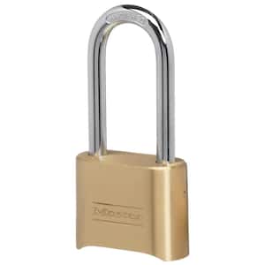 2 in. W (51 mm) Resettable Combination Padlock with 2-1/4 in. (57 mm) Shackle in Brass