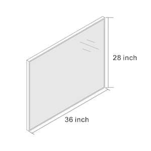 28 in. W x 36 in. H Small Rectangular Right angle Aluminum Alloy Framed Wall Mounted Bathroom Vanity Mirror in Black