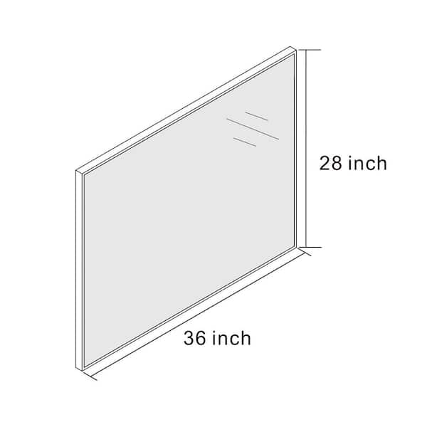 Klajowp 28 in. W x 36 in. H Small Rectangular Right angle Aluminum Alloy Framed Wall Mounted Bathroom Vanity Mirror in Black