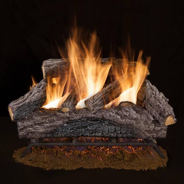 Emberglow 18 in. Charred River Oak Vented Natural Gas Log Set