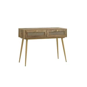 41.9 in. Rustic Oak Rectangle Wood Console Table